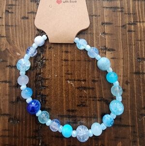 Elegant Handmade Blue Beaded Bracelet